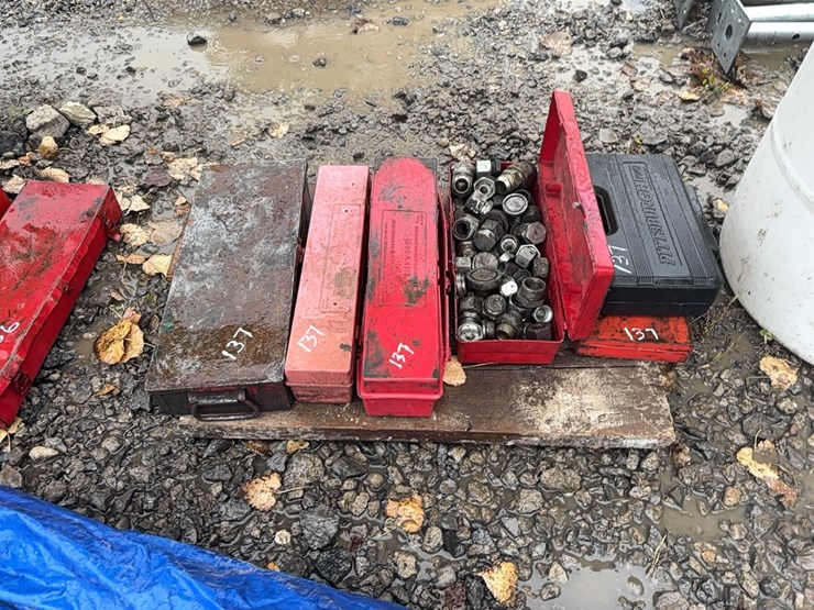 (3)-tool-boxes-of-hd-sockets,-1-box-of-hydraulic-fittings,-2-safety-reflector-kits-support-equipment-image-1