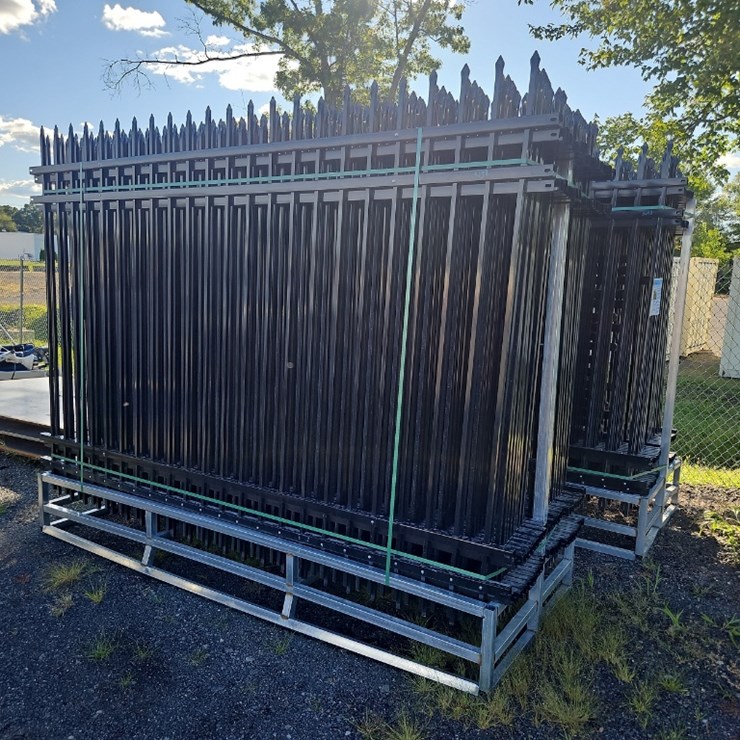 (24) 10' STEEL FENCE SECTIONS,