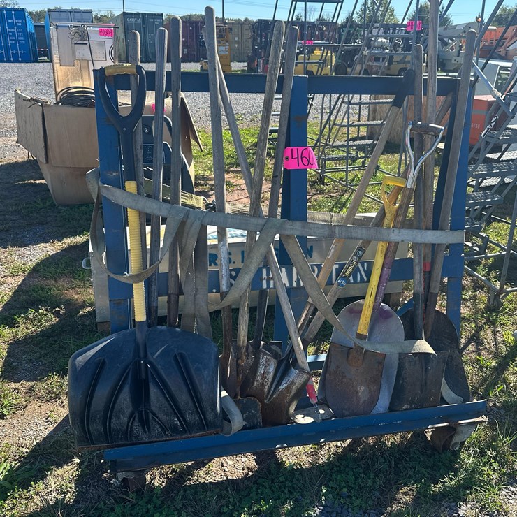 Glass Cart W/ Shovels