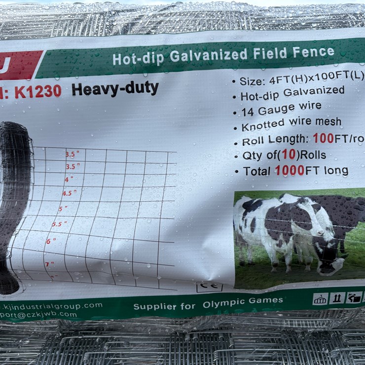 #6875 • 4ft X 100ft Roll of Galvanized Field Fence (New)