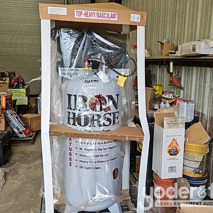 Iron Horse 6hp 60Gal Shop Air Compressor, V-Twin Cast Iron Pump, HI-FLO,135 PSI, 11.2CFM-(1Yr Factory Warranty)