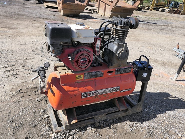 devilbis-portable-air-compressor,-honda-11hp-gas-image-2