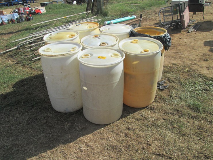 #2057-•-lot-of-(8)-plastic-barrels-inv#-29914-image-1