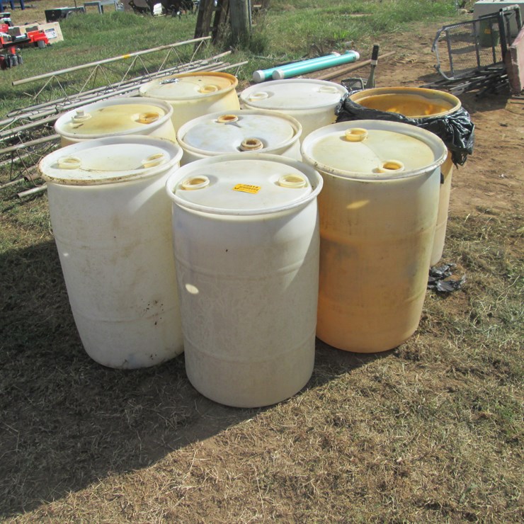 #2057 • Lot of (8) Plastic Barrels Inv# 29914