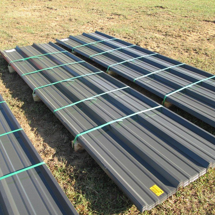 #2082 • Lot of (50) 3’ x 12' 28ga Graphite Color VM Painted Metal Roofing Panels Inv# 29387