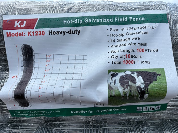 #6877-•-4ft-x-100ft-roll-of-galvanized-field-fence-(new)-image-1
