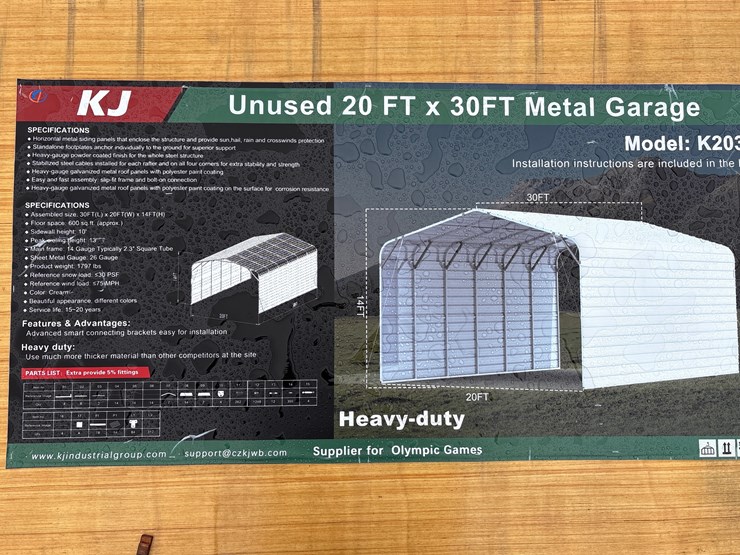 #6857-•-20ft-x-30ft-metal-garage-(new)-image-2