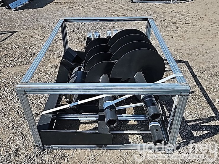 unused-jct-hydraulic-auger-drive,-bits,-qa-9",12",-18"-alloy-bits-to-suit-skidsteer-image-2