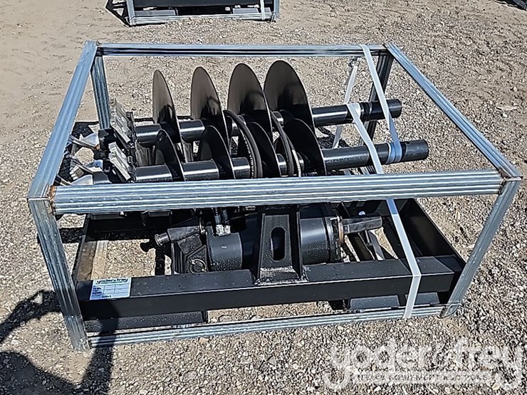 unused-jct-hydraulic-auger-drive,-bits,-qa-9",12",-18"-alloy-bits-to-suit-skidsteer-image-8