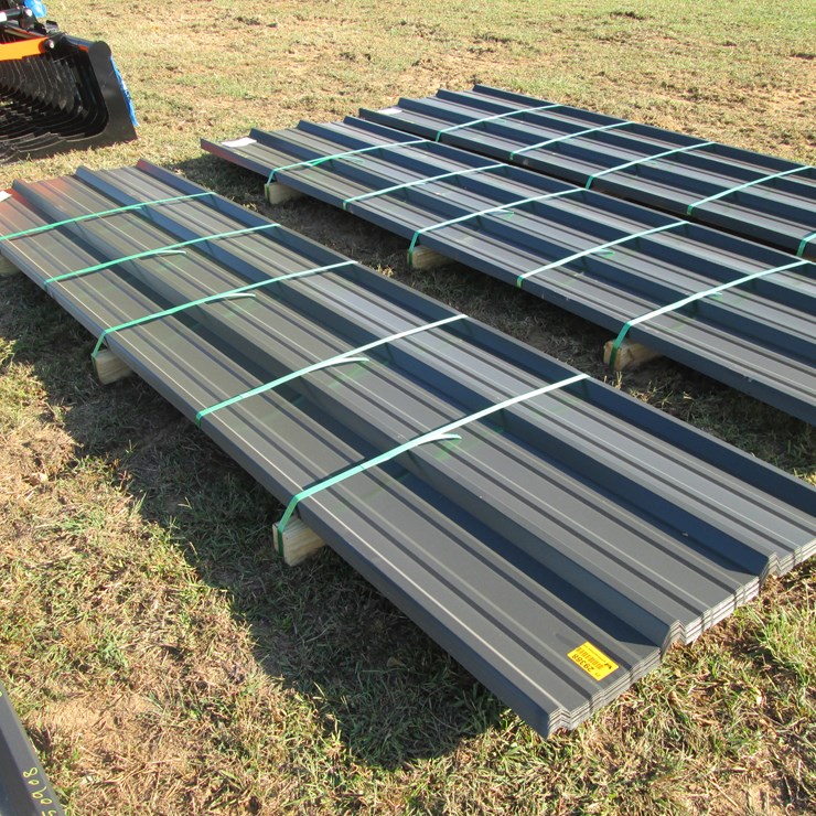 #2083 • Lot of (50) 3’ x 12' 28ga Graphite Color VM Painted Metal Roofing Panels Inv# 29388