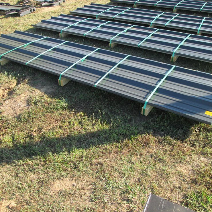 #2086 • Lot of (50) 3’ x 12' 28ga Graphite Color VM Painted Metal Roofing Panels Inv# 29391