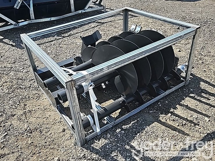 unused-jct-hydraulic-auger-drive,-bits,-qa-9",12",-18"-alloy-bits-to-suit-skidsteer-image-3