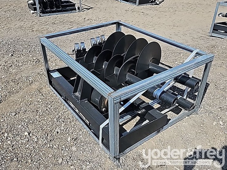 unused-jct-hydraulic-auger-drive,-bits,-qa-9",12",-18"-alloy-bits-to-suit-skidsteer-image-1