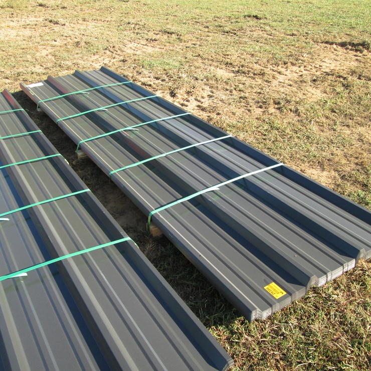 #2081 • Lot of (50) 3’ x 12' 28ga Graphite Color VM Painted Metal Roofing Panels Inv# 29386