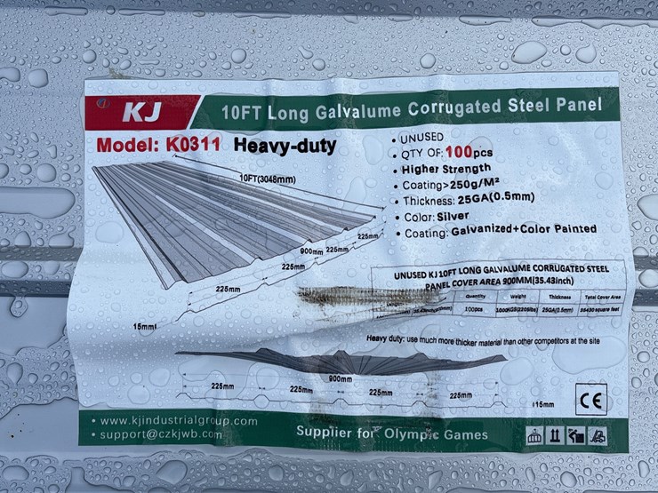 #6883-•-(100)-10ft-galvalume-corrugated-steel-panels-(new)-image-2