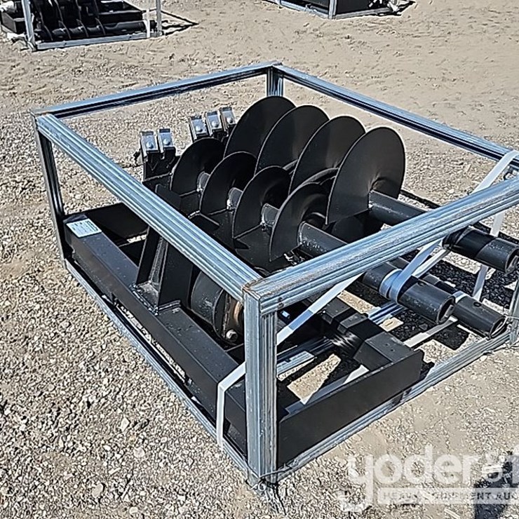 Unused JCT Hydraulic Auger Drive, Bits, QA 9",12", 18" Alloy Bits to suit Skidsteer
