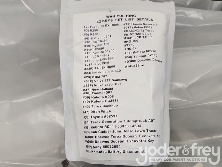 unused-42-heavy-construction-equipment-master-keys-set-to-suit-cat,-bobcat,-jd,-case,-jlg,-jcb,-volvo,-hyster,-ford-new-holland,-yanmar,-takeuchi,-kubota,-komatsu,-toyota,-hitachi-and-more-image-4