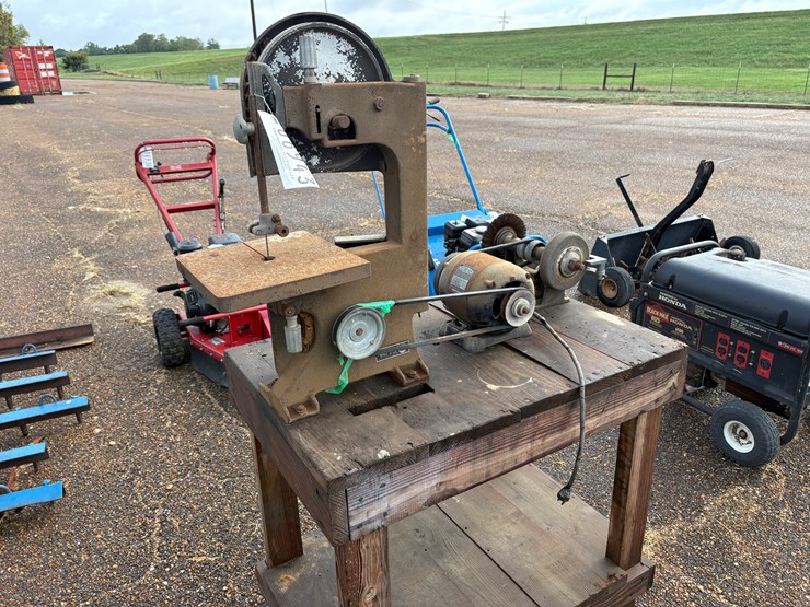 #6943-•-work-table-with-bandsaw-&-grinder-image-1