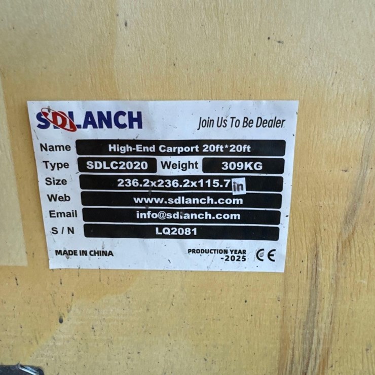 New SD Lanche Co 20 x 20ft Carport Type SDLC2020