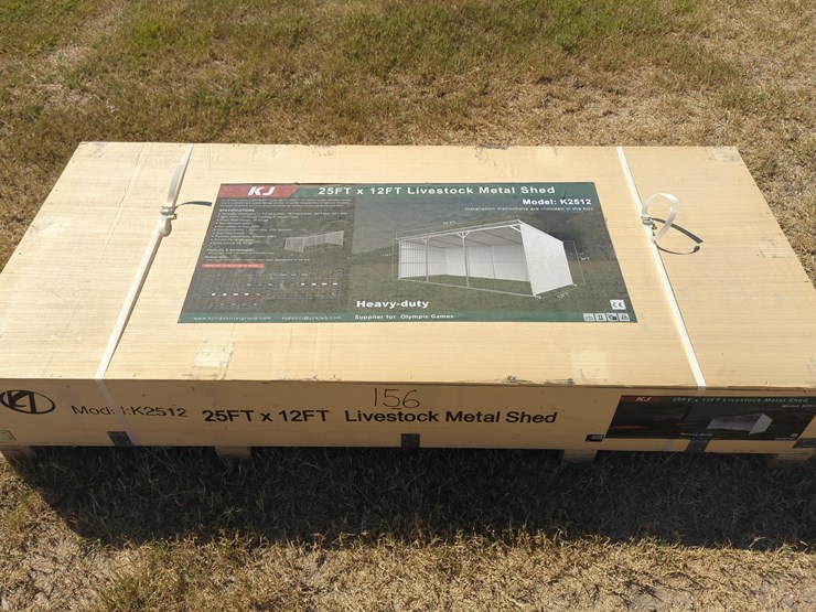 new-allmetal-k2512-25ft.-x-12ft.-metal-livestock-shed-new-support-equipment-image-1