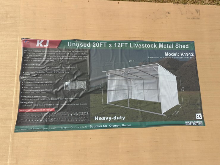 new-allmetal-k1912-20ft.-x-12ft.-metal-livestock-shed-new-support-equipment-image-2