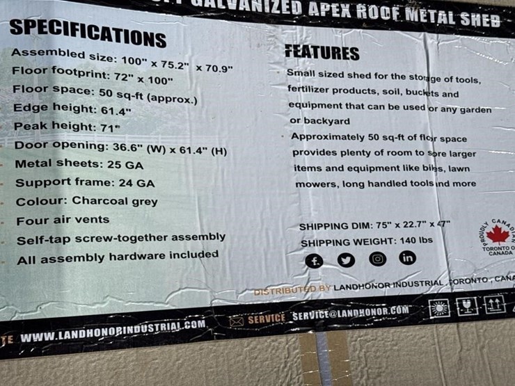 landhonor-6‘-x-8‘-galvanized-apex-roof-metal-shed-image-3