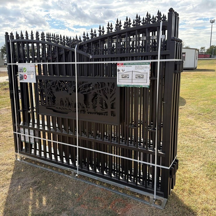 NEW ALLMETAL K0720 20FT. BI-PARTING WROUGHT IRON GATE NEW SUPPORT EQUIPMENT