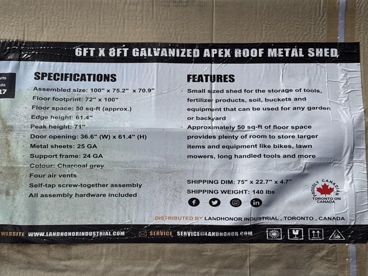 landhonor-6‘-x-8‘-galvanized-apex-roof-metal-shed-image-3