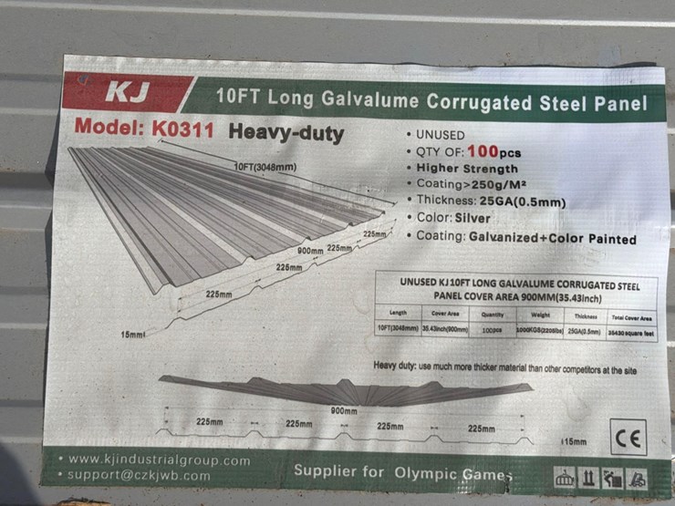 new-allmetal-k0311-100pcs.-10ft.-corrugated-metal-new-support-equipment-image-2