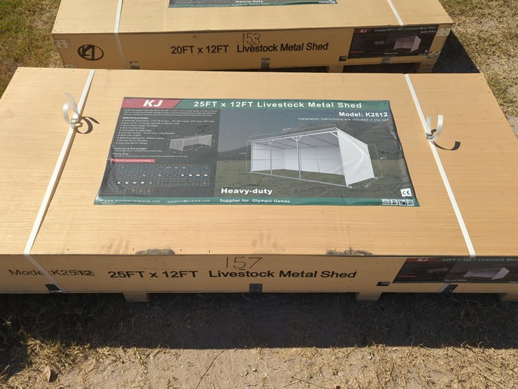 new-allmetal-k2512-25ft.-x-12ft.-metal-livestock-shed-new-support-equipment-image-1