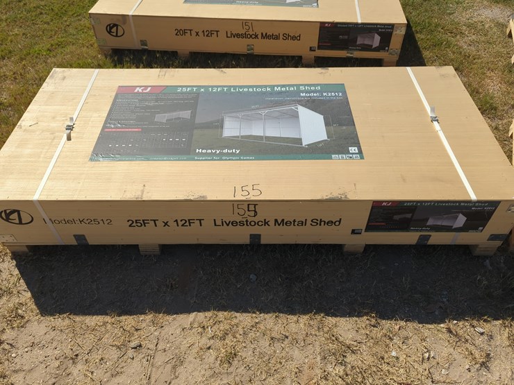 new-allmetal-k2512-25ft.-x-12ft.-metal-livestock-shed-new-support-equipment-image-1