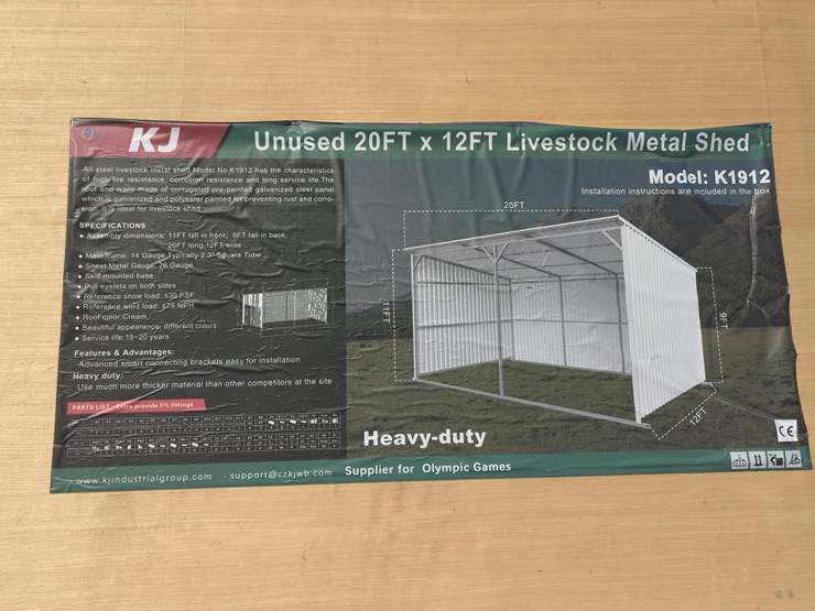 new-allmetal-k1912-20ft.-x-12ft.-metal-livestock-shed-new-support-equipment-image-2