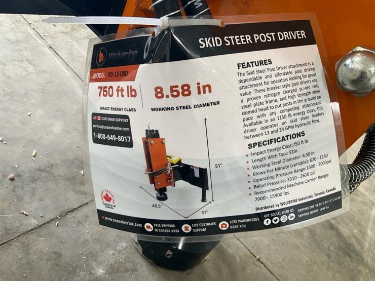 #1429-•-unused-wolverine-skid-steer-post-driver-image-4