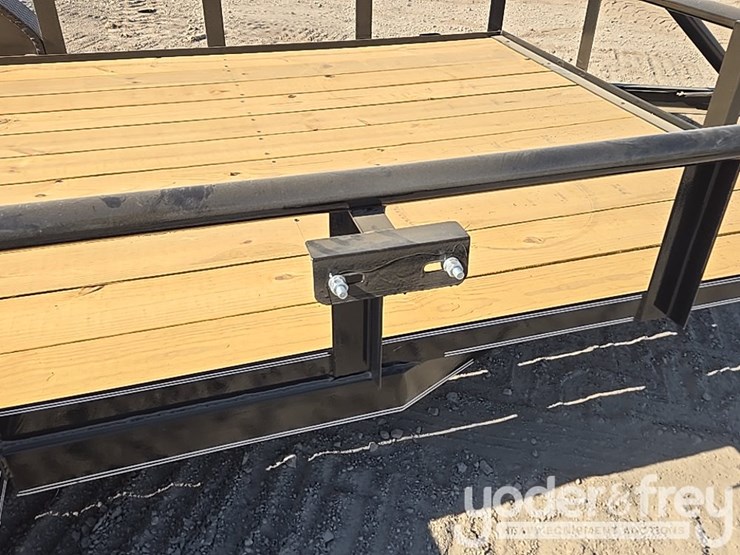 unused-double-a-trailers-tandem-axle-utility-trailer,-83-x-16-t/a-3500#-7000-gvwr.-2-3/8-pipe-top,-4"-wrap-tonuge,-2"-ram-coupler,-st205/77r15-on-5-hole-rim,-ramp-lip-tail-board-holder-image-16