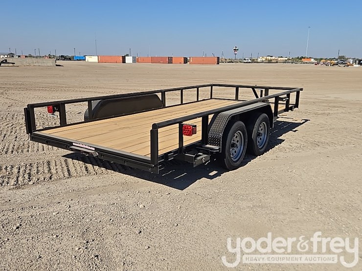 unused-double-a-trailers-tandem-axle-utility-trailer,-83-x-16-t/a-3500#-7000-gvwr.-2-3/8-pipe-top,-4"-wrap-tonuge,-2"-ram-coupler,-st205/77r15-on-5-hole-rim,-ramp-lip-tail-board-holder-image-5