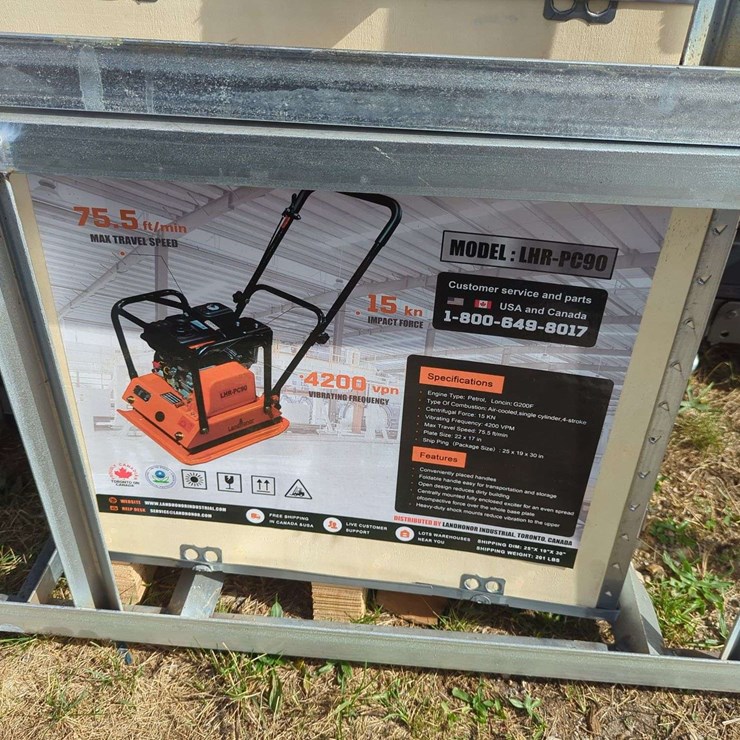 (1) Landhonor Heavy Duty Plate Compactor - 6.5 HP engine