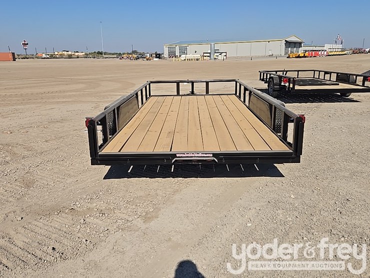 unused-double-a-trailers-tandem-axle-utility-trailer,-83-x-16-t/a-3500#-7000-gvwr.-2-3/8-pipe-top,-4"-wrap-tonuge,-2"-ram-coupler,-st205/77r15-on-5-hole-rim,-ramp-lip-tail-board-holder-image-4
