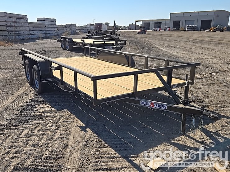 unused-double-a-trailers-tandem-axle-utility-trailer,-83-x-16-t/a-3500#-7000-gvwr.-2-3/8-pipe-top,-4"-wrap-tonuge,-2"-ram-coupler,-st205/77r15-on-5-hole-rim,-ramp-lip-tail-board-holder-image-7