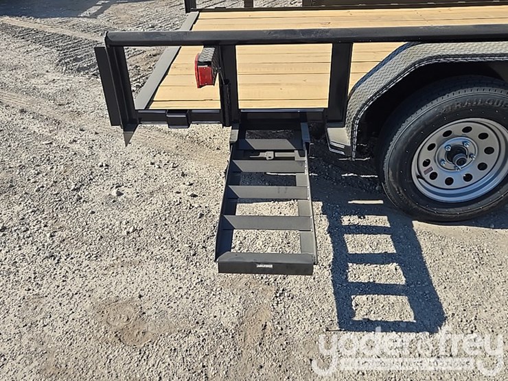unused-double-a-trailers-tandem-axle-utility-trailer,-83-x-16-t/a-3500#-7000-gvwr.-2-3/8-pipe-top,-4"-wrap-tonuge,-2"-ram-coupler,-st205/77r15-on-5-hole-rim,-ramp-lip-tail-board-holder-image-18