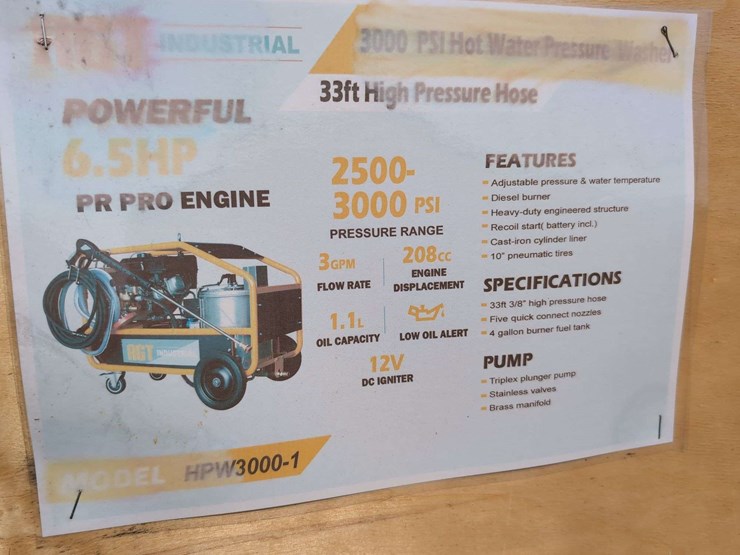 agt-industrial-3000-psi-hot-water-pressure-washer-w/-33ft-hose---6.5-hp-pr-pro-image-6