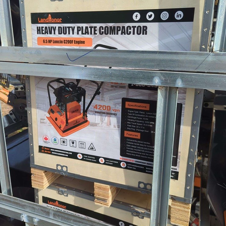 (1) Landhonor Heavy Duty Plate Compactor - 6.5 HP engine