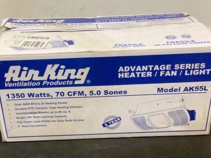 Air King Heater Fan Light AK55L Lot 463a, December Monthly Day 2 Auction, 12/29/2022, Compass