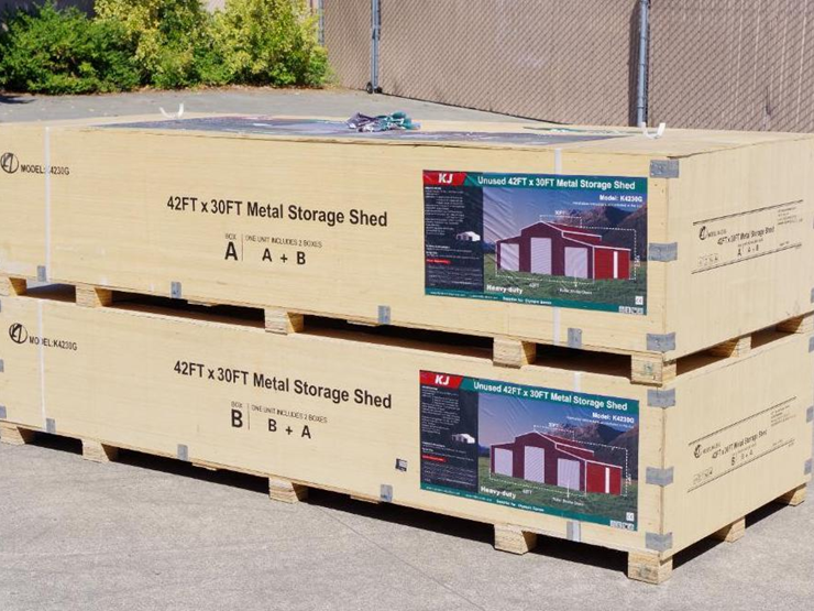 kj-heavy-duty-42'-x-30'-metal-storage-shed,-m/n-k4230g,-unused-image-1