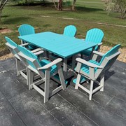 #1656 • 6 Foot Poly Dining Table Set (Counter Height)