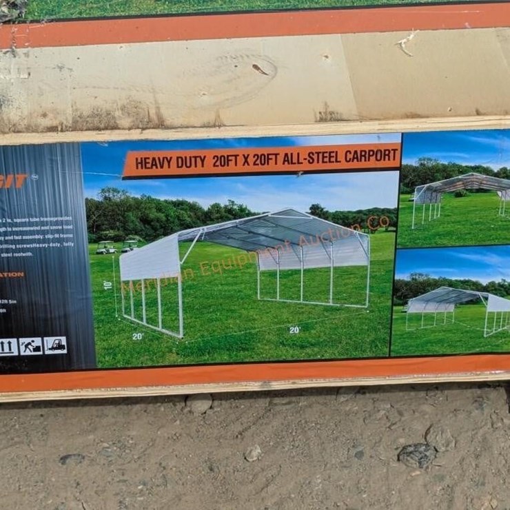 All Steel 20' x 20' Steel Carport