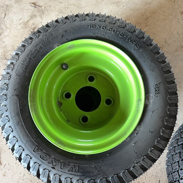 new Pair of 16x6.50-8 Tire With 4 Lug Wheel