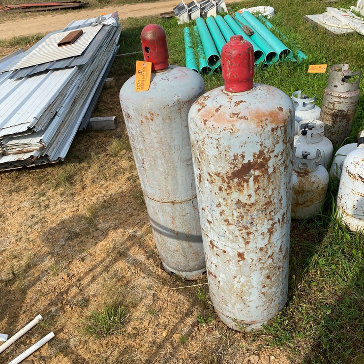 #1674 • (2) Large Steel Propane Tanks