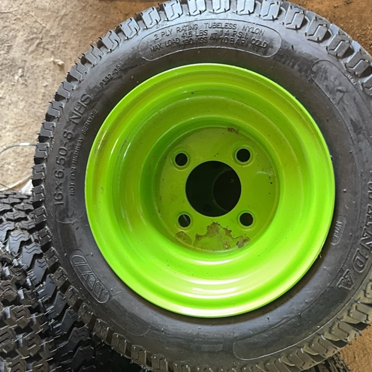 new Pair of 16x6.50-8 Tire With 4 Lug Wheel