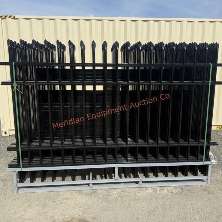 10' x 7' Wrought Iron Style Steel Site Fence