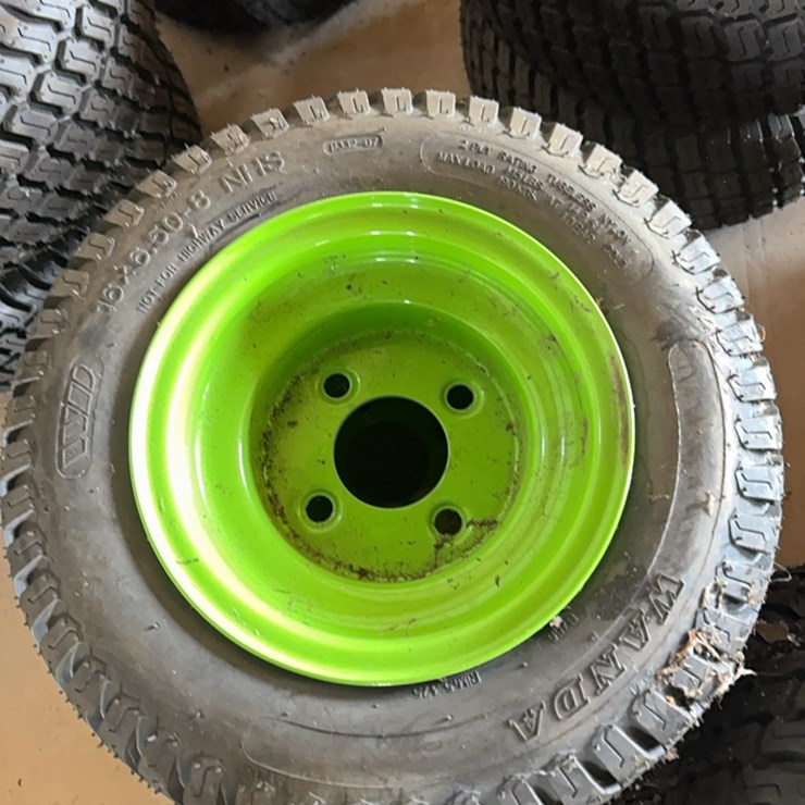 new Pair of 16x6.50-8 Tire With 4 Lug Wheel